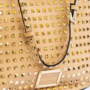 Valentino Garavani Blush All Over Studded Snap Shut Purse